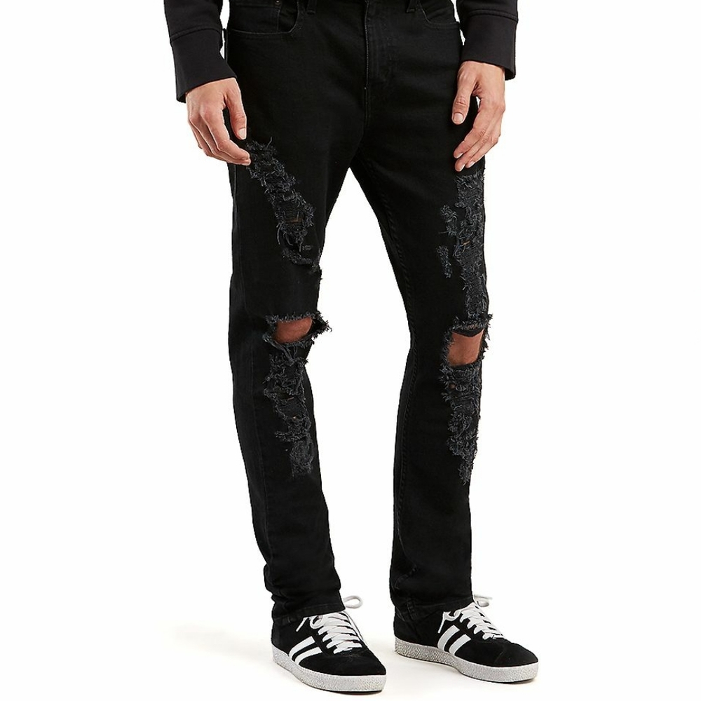 Men's Levi's 512 Slim Taper Black distressed jeans